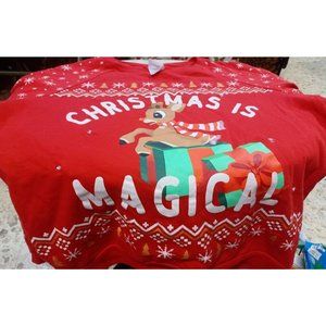 Womens Junior SZ LG (11-13) Red Christmas is Magical Sweat Shirt